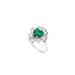 Chiara Ferragni Anneau Emerald Ring Halo en Laiton Taille 16
