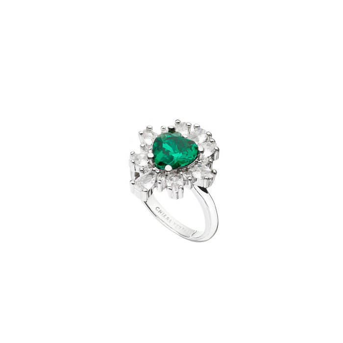 Chiara Ferragni Anneau Emerald Ring Halo en Laiton Taille 16 Chiara Ferragni Anneau Emerald Ring Halo en Laiton Taille 16