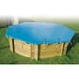 Ubbink Bâche d'Hiver et de Sécurité pour Piscine Bois Octogonale 400x610 - 550g - Conforme NF P 90-308 - Protection Bassin et Anti-Intrusion