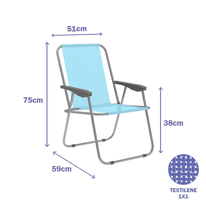 Chaise Pliante Marbueno Bleu 59 x 75 x 51 cm