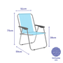 Marbueno SUMMER 10354A Chaise Pliante Bleue Acier 59x51x75 cm pour Plage et Piscine