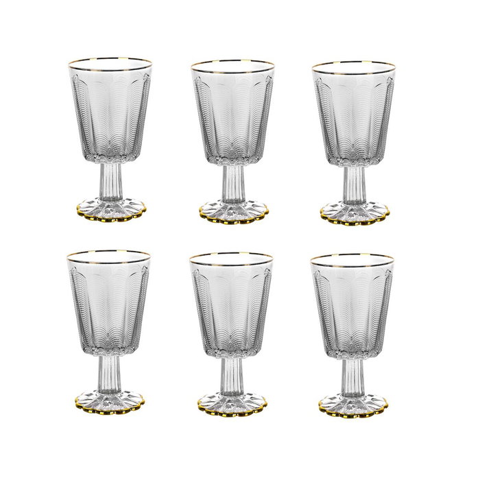 Home ESPRIT Set de Verres Transparent Doré 445 ml Home ESPRIT Set de Verres Transparent Doré 445 ml