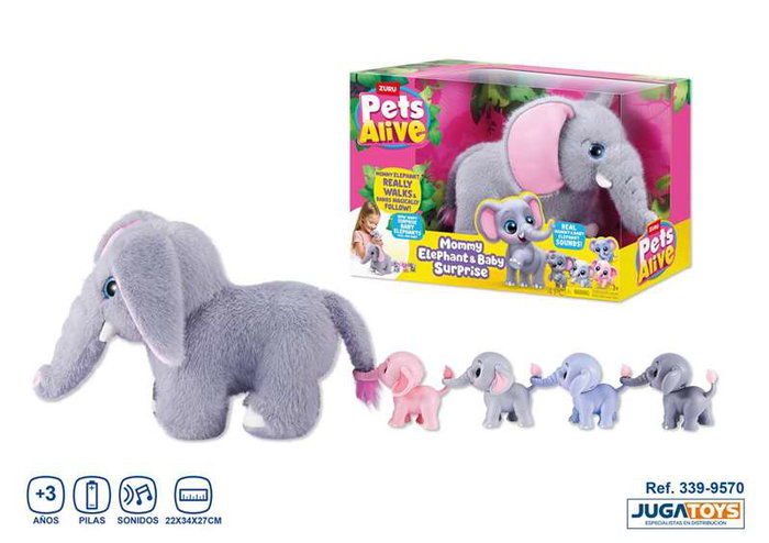 Zuru Pets Alive Mamá Elefante et ses bébés avec sons réalistes Zuru Pets Alive Mamá Elefante et ses bébés avec sons réalistes