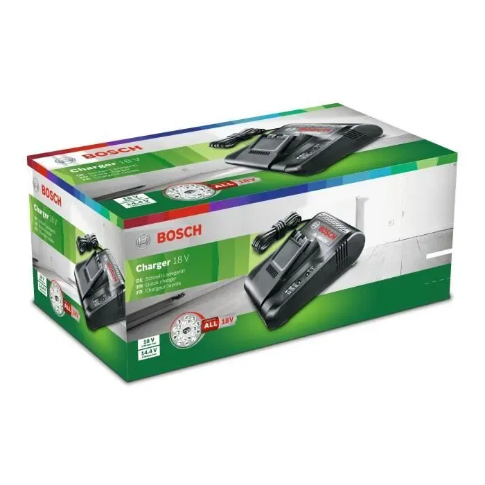 Bosch AL1880CV Chargeur ultra rapide 18V pour outils sans fil système Lithium-Ion - Recharge en 45 min, signal Ready to go