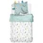 Today Parure de lit FUNNY 3.6 - Housse de couette 140x200 cm + 1 taie d'oreiller 63x63 cm - 100% Coton 57 fils - Pour lit 1 personne