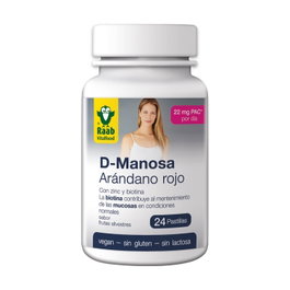 RAAB VITALFOOD D-mannose et canneberge 24 comprimés Vegan