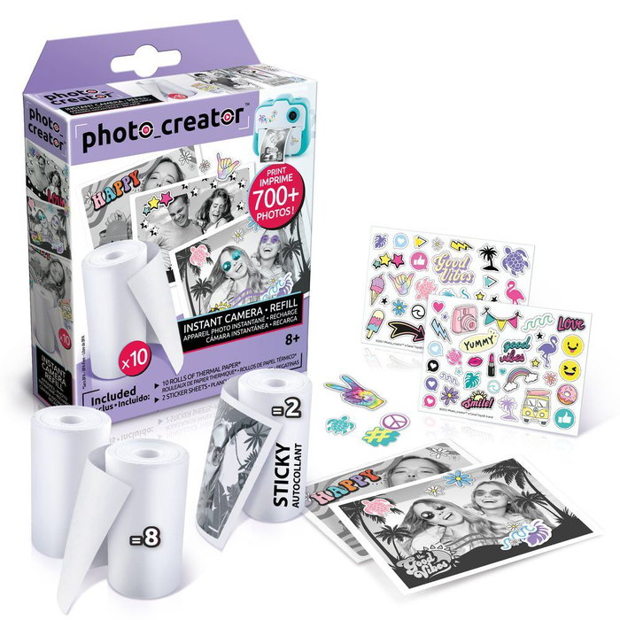 Canal Toys Recharge Photo Creator avec 10 rouleaux et 2 planches de stickers Canal Toys Recharge Photo Creator avec 10 rouleaux et 2 planches de stickers