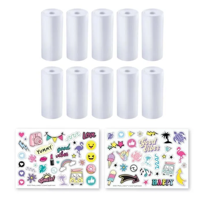 Canal Toys Recharge Photo Creator - Pack de 10 rouleaux papier et 2 planches stickers pour imprimer et décorer plus de 700 photos - A partir de 8 ans