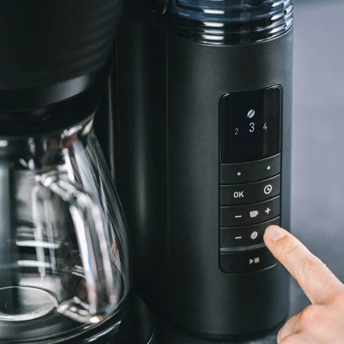 Melitta Aromafresh Glass Pro 1030-01 - Cafetière filtre avec moulin à café intégré - 10 tasses - 1130 W - Noir