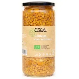 Carlota Organic Lentejas Con Verduras 720Gr - Lentilles aux Légumes Bio - Eco Sg