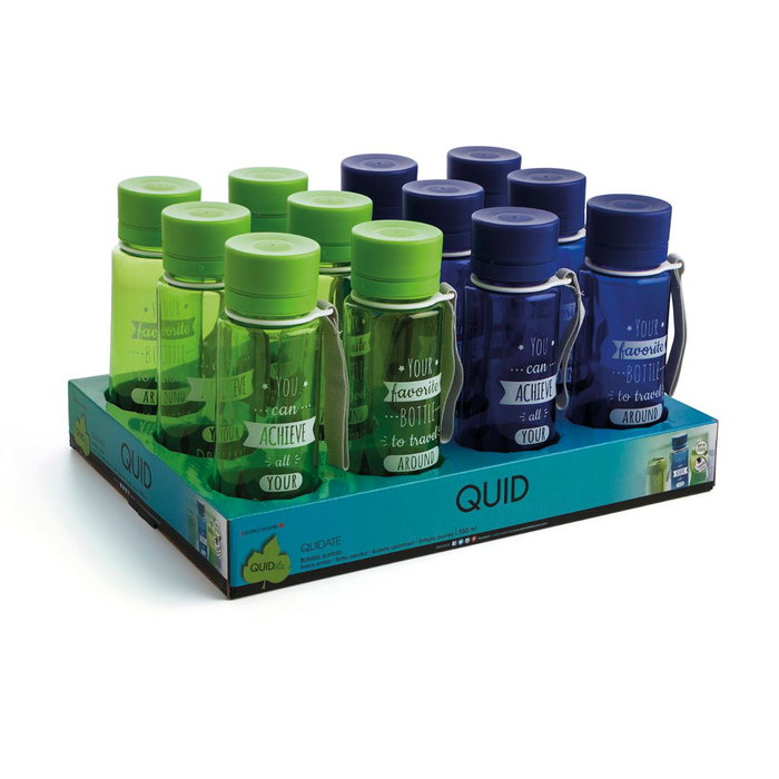 Quid Bouteille de Transport Quidate 0,55 L en Plastique - 12 Unités, Sans BPA, Transportable, Multicolore