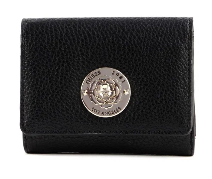 Guess Belle Portefeuille en textile Petit Noir Guess Belle Portefeuille en textile Petit Noir