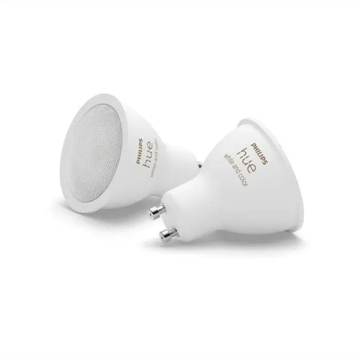 Philips Hue - Ampoules LED Connectées GU10, 2 Pièces - Éclairage Intelligent Wi-Fi, Contrôle par Application, Large Palette de Couleurs et Luminosité Ajustable