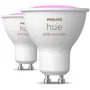 Philips Hue - Ampoules LED Connectées GU10, 2 Pièces - Éclairage Intelligent Wi-Fi, Contrôle par Application, Large Palette de Couleurs et Luminosité Ajustable