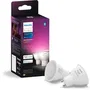 Philips Hue - Ampoules LED Connectées GU10, 2 Pièces - Éclairage Intelligent Wi-Fi, Contrôle par Application, Large Palette de Couleurs et Luminosité Ajustable