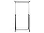 Kipit Portemanteau Double Roues 75x11x7cm Noir Acier Inoxydable et Plastique (Set de 6)