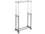 Kipit Portemanteau Double Roues 75x11x7cm Noir Acier Inoxydable et Plastique (Set de 6)