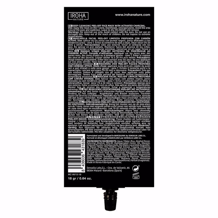 Iroha Masque Peel-Off Détox Charbon Purifiant