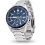Casio Montre EDIFICE - Boîtier acier inoxydable 46 mm gris, bracelet acier, mouvement quartz, verre saphir, étanche 10 ATM pour natation