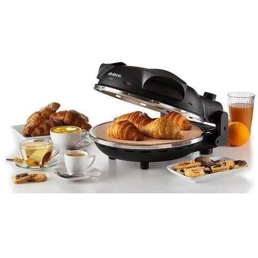 Ariete Pizzaire électrique 917, Noir, Pierre réfractaire 33 cm, 1200W, Température max 400°C