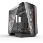 Darkflash DY470 - Boîtier PC Cube ATX sans alimentation - Noir - 4 ventilateurs ARGB, verre trempé, ports USB 3.0 et Type-C