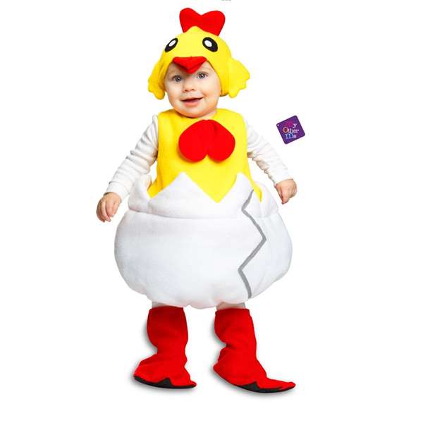 My Other Me - Déguisement de poussin taille 3-4 ans - Gorro, pelele avec coquille et chaussons - Blanc - 100% Polyester