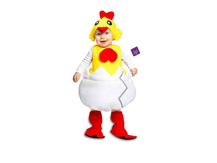 My Other Me - Déguisement de poussin taille 3-4 ans - Gorro, pelele avec coquille et chaussons - Blanc - 100% Polyester