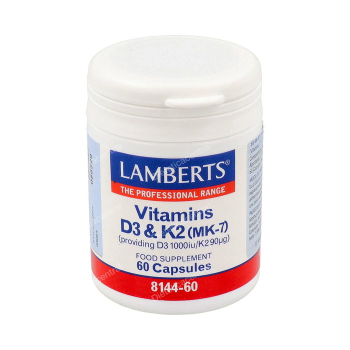 LAMBERTS Vitamine D3 1000 UI + K2 90 µg - 60 Capsules LAMBERTS Vitamine D3 1000 UI + K2 90 µg - 60 Capsules