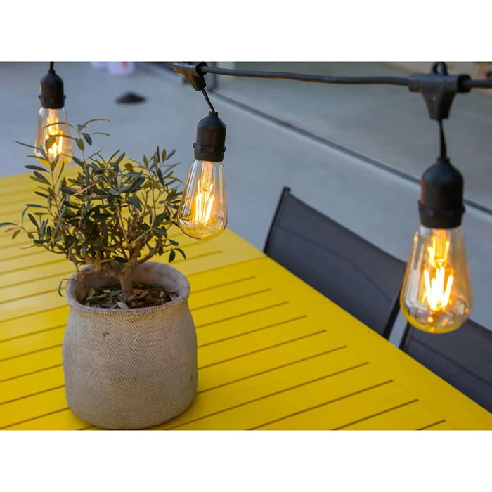 Lumisky MAFY 20 LIGHT - Guirlande lumineuse 10 m avec 20 ampoules à filament vintage E27 LED blanc chaud