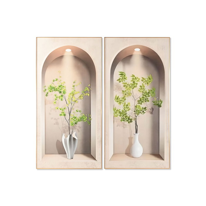 Home ESPRIT Cadre Scandinave Vase Blanc Vert Beige 80 x 3,5 x 160 cm (2 Unités) Home ESPRIT Cadre Scandinave Vase Blanc Vert Beige 80 x 3,5 x 160 cm (2 Unités)
