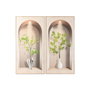 Home ESPRIT Cadre Scandinave Vase Blanc Vert Beige 80 x 3,5 x 160 cm (2 Unités)