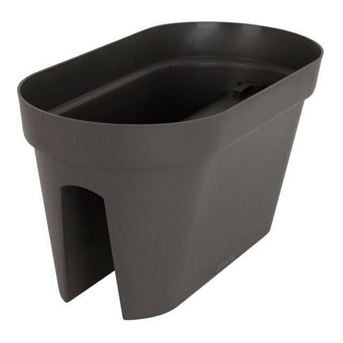 Artevasi Jardinière de balcon Capri ovale gris anthracite 30 x 60 x H 30 cm