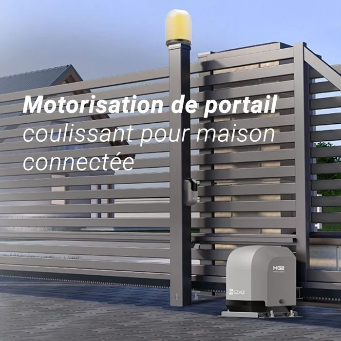 EZVIZ HG2 400 Kit de motorisation de portail connecté pour portail coulissant jusqu'à 400 kg et 6 m de longueur