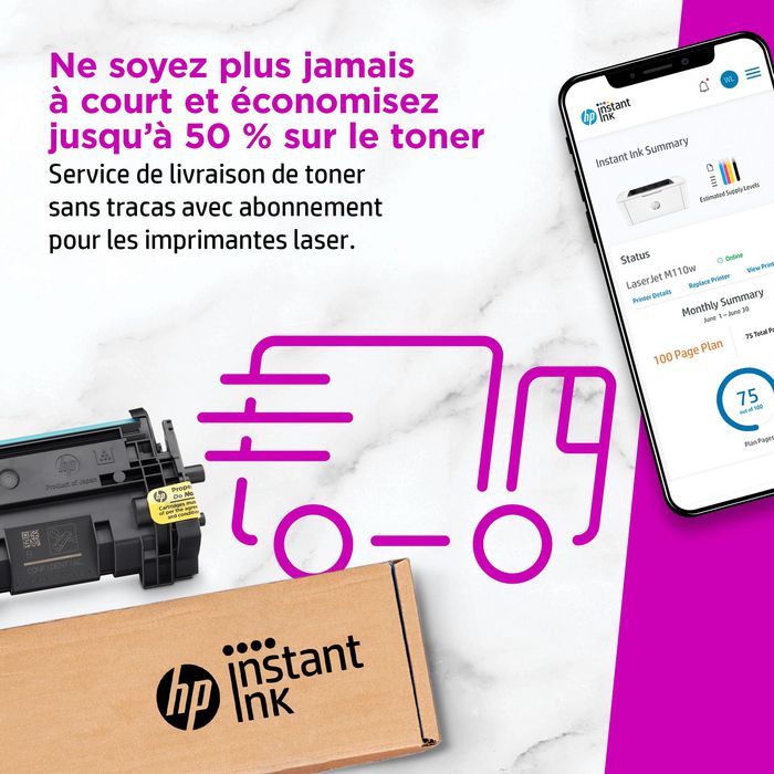 HP Imprimante laser mono M110w compacte WiFi - Jusqu'à 20 ppm, impression professionnelle