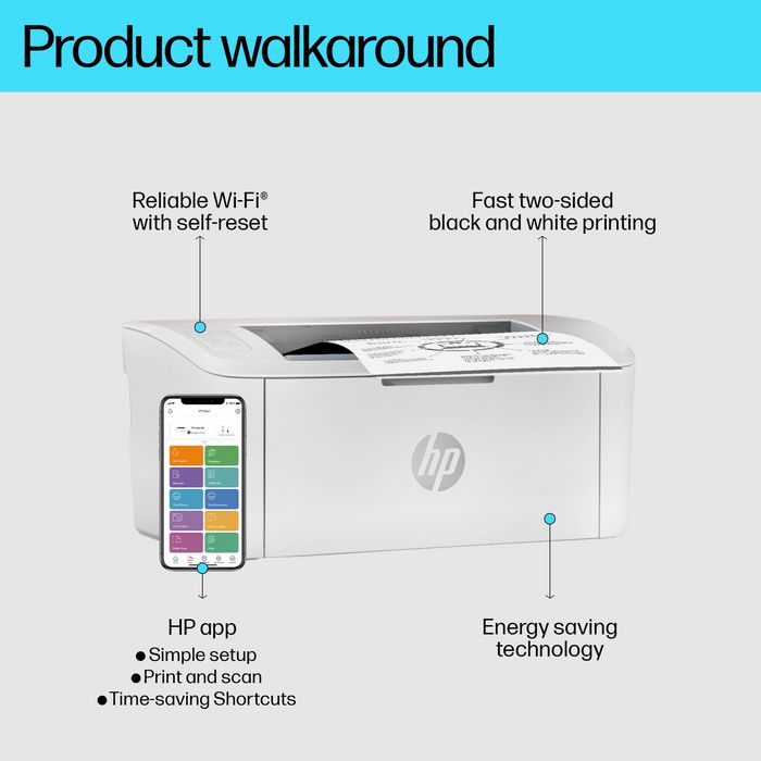 HP Imprimante laser mono M110w compacte WiFi - Jusqu'à 20 ppm, impression professionnelle