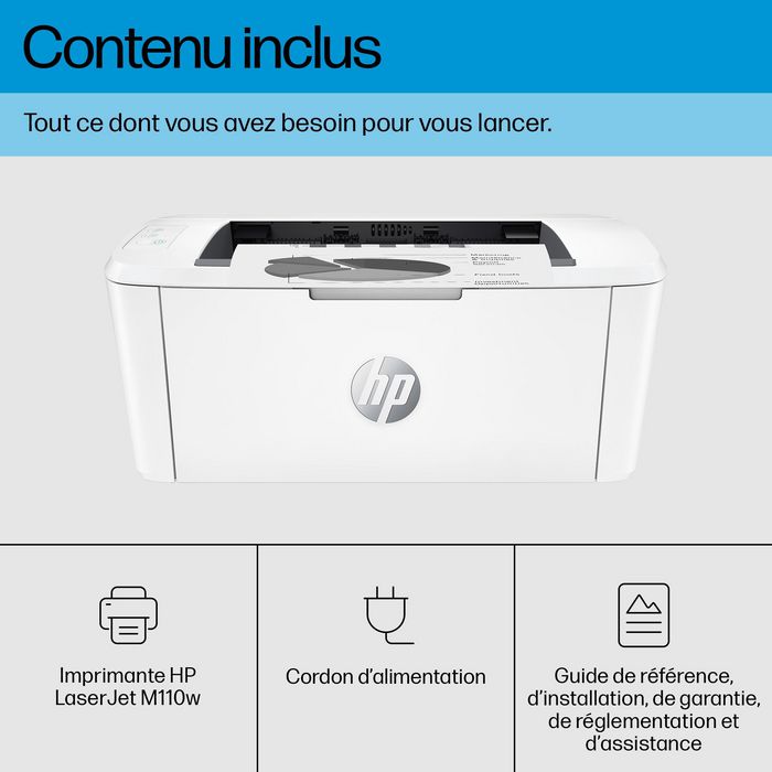 HP Imprimante laser mono M110w compacte WiFi - Jusqu'à 20 ppm, impression professionnelle