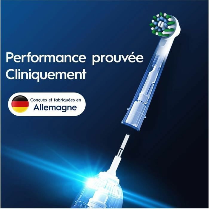Oral-B Brossette Cross Action pour brosse à dents électrique, pack de 6, blanc
