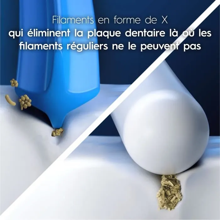 Oral-B - Brossettes Cross Action pour Brosse à Dents Électrique - Pack de 6 - Filaments en X pour un Nettoyage Profond