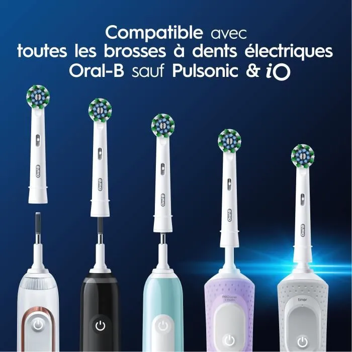 Oral-B - Brossettes Cross Action pour Brosse à Dents Électrique - Pack de 6 - Filaments en X pour un Nettoyage Profond