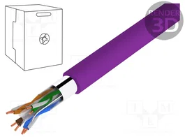 DIGITUS Câble Ethernet Cat 6 F/UTP violet 305m