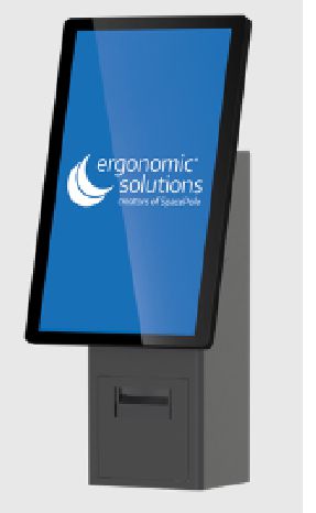 Ergonomic Solutions SpacePole Mini Kiosk - Support mural pour borne interactive, écrans jusqu'à 27", intégration périphériques (imprimante, scanner)
