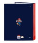 Safta - Carpeta folio 4 ani.mixtas - Classeur à 4 anneaux Super Mario "World" 26,5x33x4 cm - Langue espagnol - Pour enfants 3 ans et plus