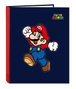 Safta - Carpeta folio 4 ani.mixtas - Classeur à 4 anneaux Super Mario "World" 26,5x33x4 cm - Langue espagnol - Pour enfants 3 ans et plus