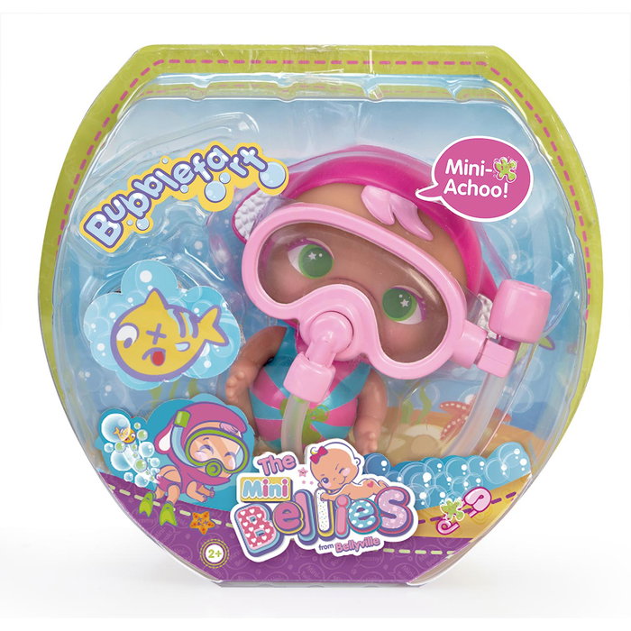 Famosa Mini Bellies Bubblefart Série 2, Figurines avec Sons Aquatiques (Mini Muak, Mini Achoo, Mini Splash), Multilingue, +3 Ans