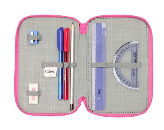 Safta Plumier triple avec 37 pièces Kuromi, dimensions 12,5x19,5x5,5 cm, à partir de 3 ans Safta Plumier triple avec 37 pièces Kuromi, dimensions 12,5x19,5x5,5 cm, à partir de 3 ans