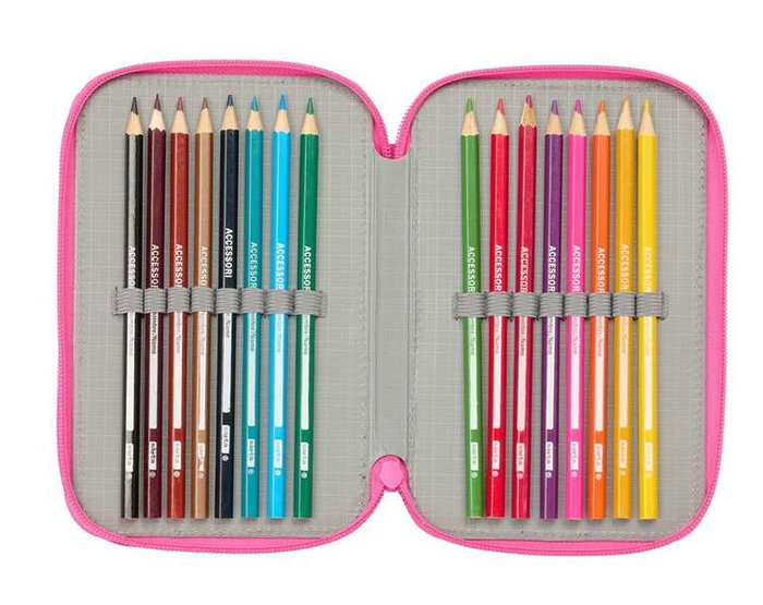 Safta Plumier triple avec 37 pièces Kuromi, dimensions 12,5x19,5x5,5 cm, à partir de 3 ans Safta Plumier triple avec 37 pièces Kuromi, dimensions 12,5x19,5x5,5 cm, à partir de 3 ans