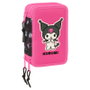 Safta Pochette à crayons triple Kuromi Noir Fuchsia 37 Pièces