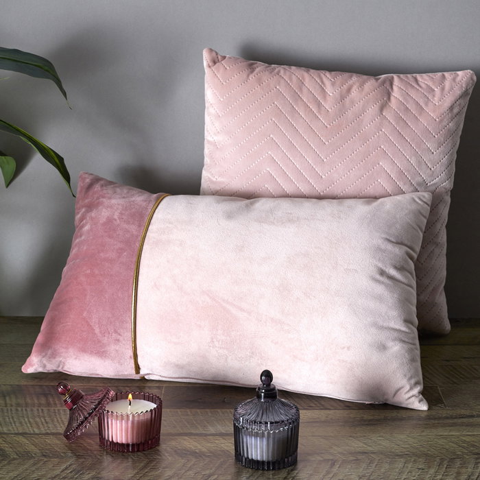 Home Deco Factory Coussin Bicolore 30x50 cm avec bordure dorée