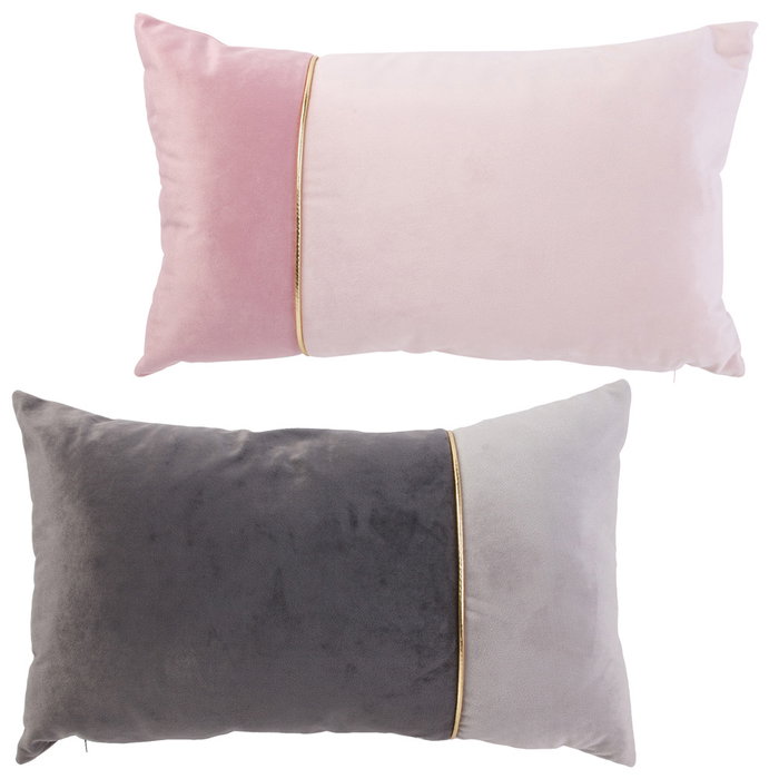 Home Deco Factory Coussin Bicolore 30x50 cm avec bordure dorée