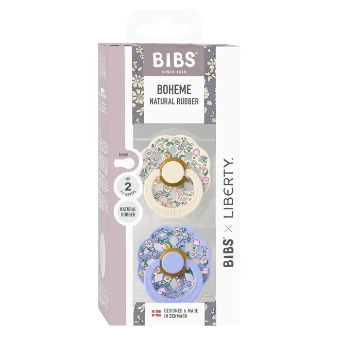 Bibs Sucette bébé Liberty Boheme Taille 2 - Ivory Mix - Pack de 2 Bibs Sucette bébé Liberty Boheme Taille 2 - Ivory Mix - Pack de 2